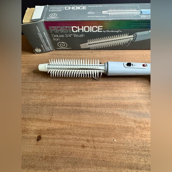 Vintage 80’s CharlesCraft Deluxe 3/4” Brush Bristle Iron Curls and Waves - Picture 4 of 9